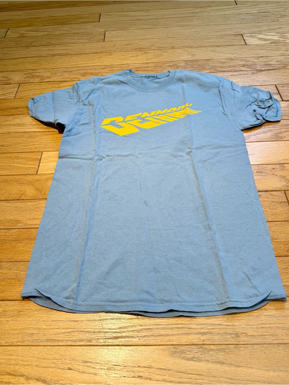 Gildan Light Blue Short-Sleeve Tee with Yellow Denmark Graphic